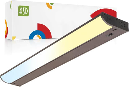 ASD Lighting LED Under Cabinet Bullnose 24" 12W 120V Dimmable CCT Selectable 3000/4000/5000K Hardwired, On/Off Switch, Oil Rubbed Bronze ETL Energy Star