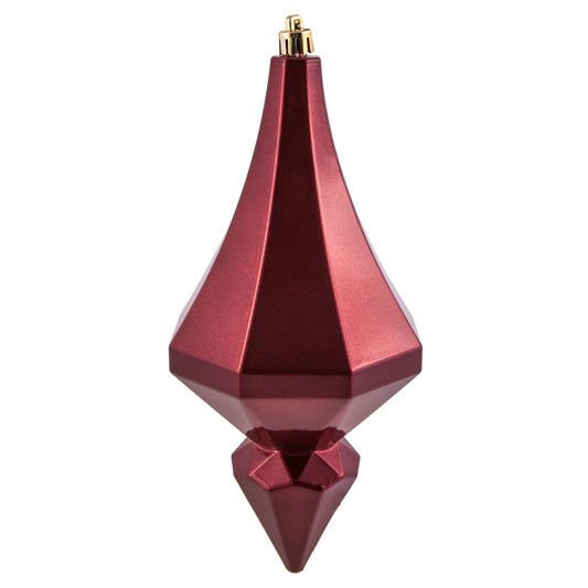 Vickerman 8" Berry Red Candy Finish Diamond Finial Ornament Pack of 2