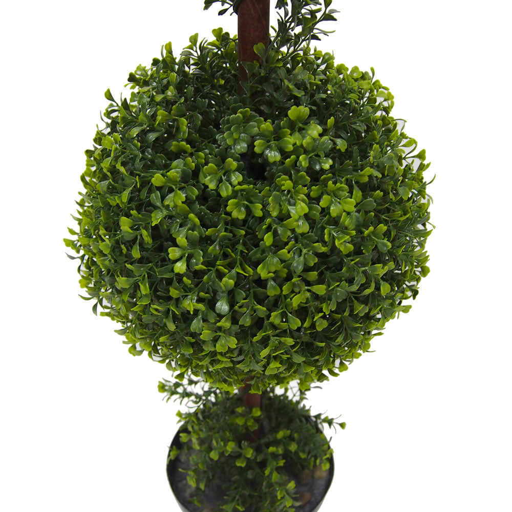 Vickerman 3' Artificial Potted Double Ball Green Boxwood Topiary.