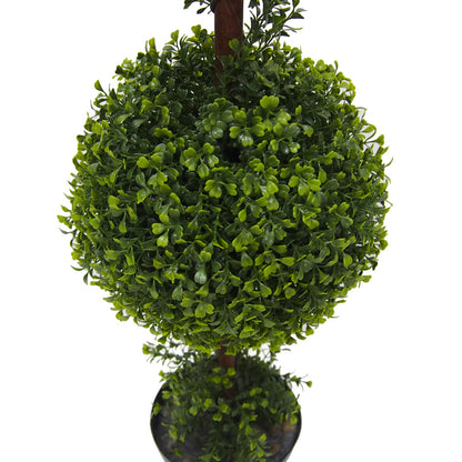 Vickerman 3' Artificial Potted Double Ball Green Boxwood Topiary.