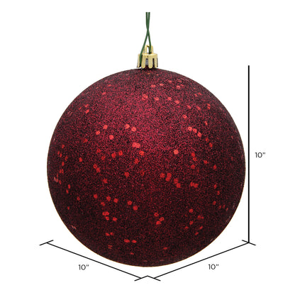 Vickerman 10" Burgundy Sequin Ball Ornament