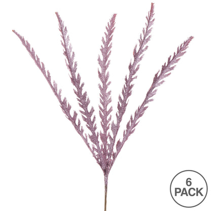 Vickerman 22" Mauve Soap Plant Glitter Artificial Christmas Spray. Includes 6 sprays per pack.