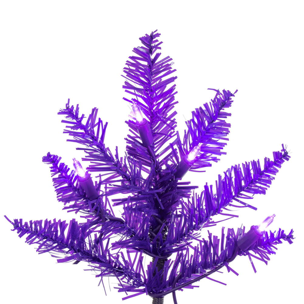 Vickerman 3' Purple Fir Artificial Christmas Tree Purple  Dura-lit LED Lights