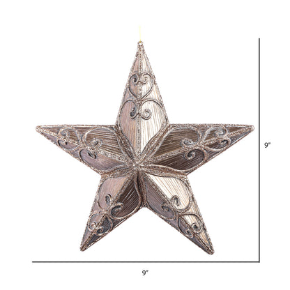 Vickerman 9" Mocha Antique Swirl Star Christmas Ornament