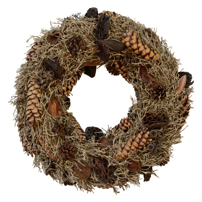 Vickerman 20" Natural Mixed Wreath Dried