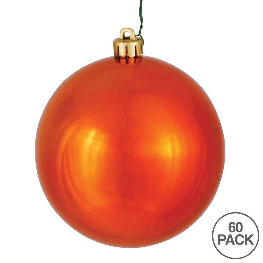 Vickerman 2.4" Burnished Orange Shiny Ball Ornament 60 per Box