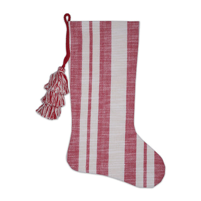 Vickerman 20" x 8" Red Stripe Cotton Stocking