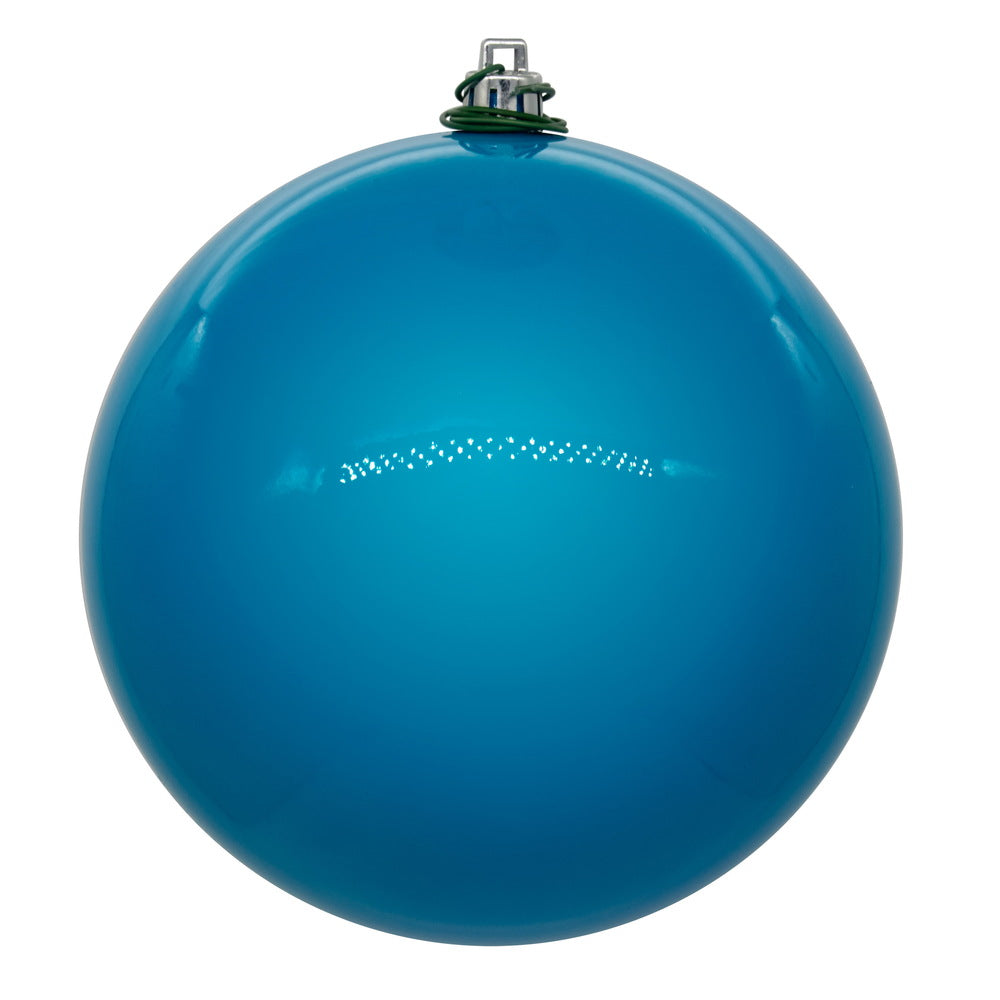 Vickerman 6" Turquoise Pearl UV Drilled Ball Ornament 4 per bag.