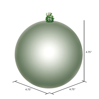 Vickerman 4.75" Frosty Mint Shiny Ball Ornament 4 per Bag