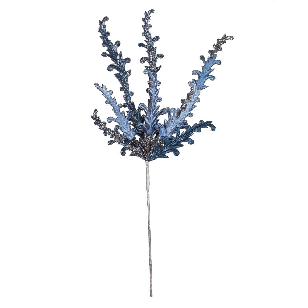 Vickerman 20" Blue Petal Flower Artificial Christmas Spray. Includes 3 sprays per pack.