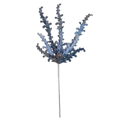 Vickerman 20" Blue Petal Flower Artificial Christmas Spray. Includes 3 sprays per pack.
