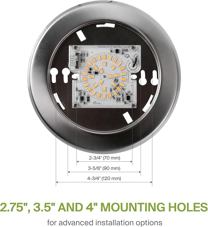 ASD Lighting LED Disk Light 6inch 15W 120V Triac 2700/3000/3500/4000/5000K Nickel UL