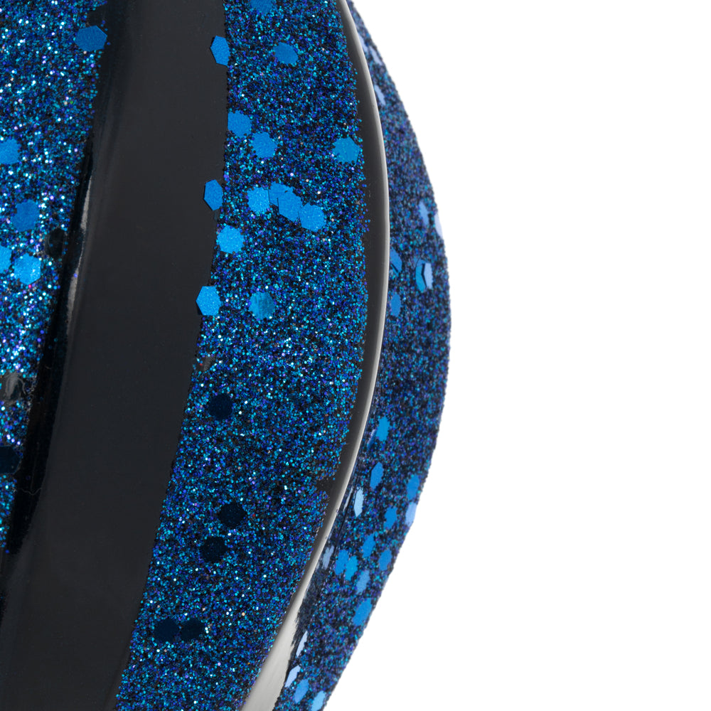 Vickerman 8'' Midnight Blue Glitter Swirl Drop Christmas Ornament
