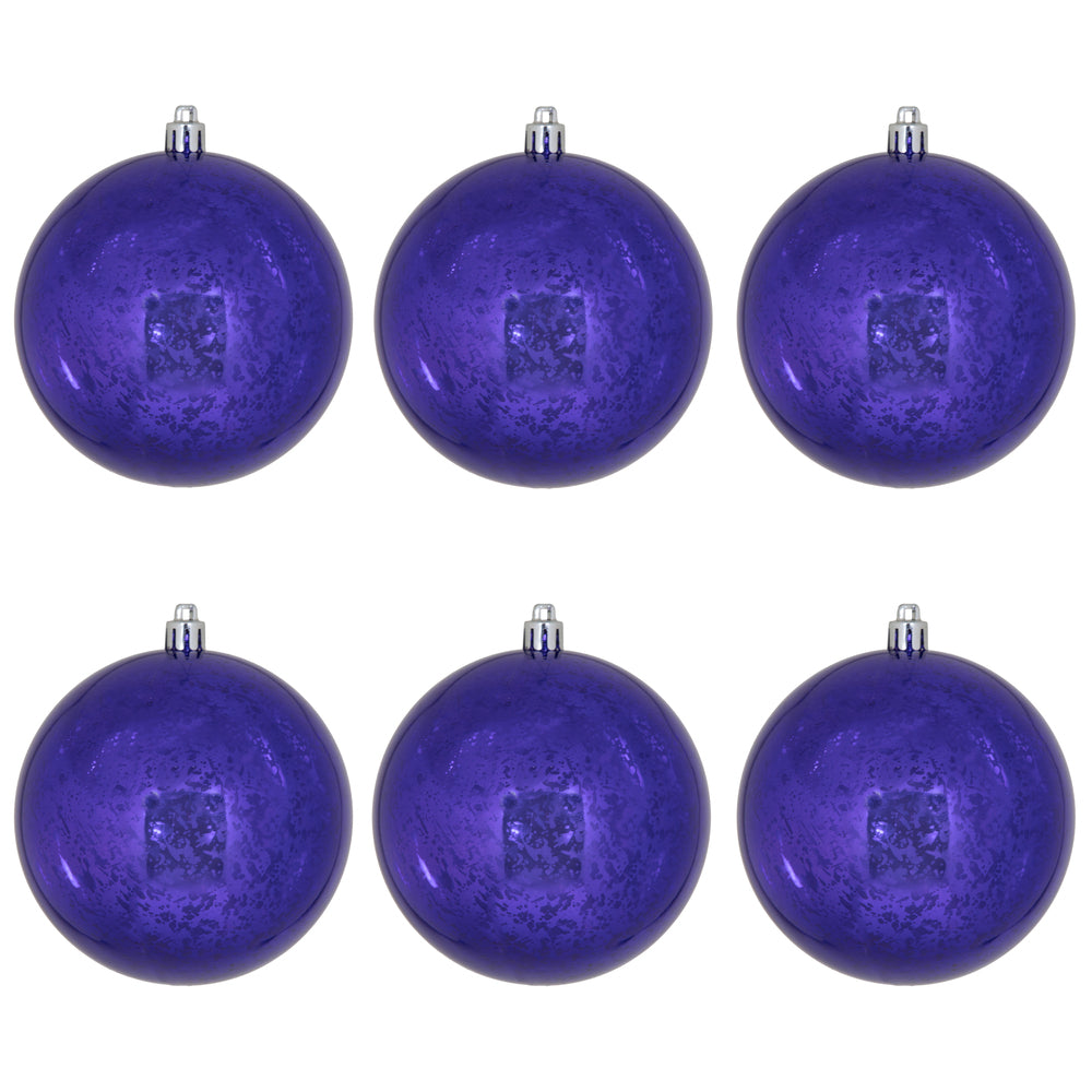 Vickerman 4" Purple Shiny Mercury Ball Ornament 6 per Bag.