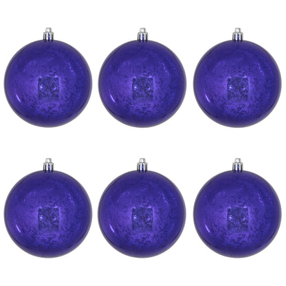 Vickerman 4" Purple Shiny Mercury Ball Ornament 6 per Bag.