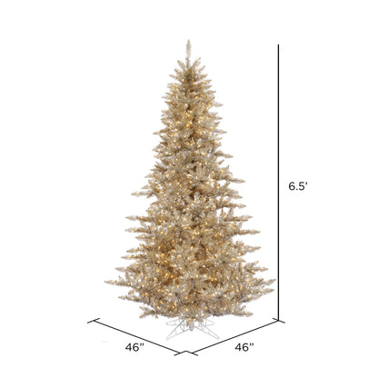 Vickerman 6.5' Champagne Fir Artificial Christmas Tree Warm White Dura-lit LED Lights