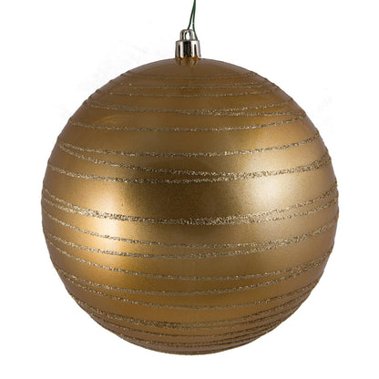 Vickerman 6" Copper Candy Finish Ball Ornament with Glitter Lines 3 per Bag