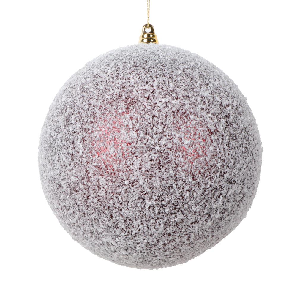 Vickerman 6" Burgundy Matte Snow Covered Ornament 2 per bag.