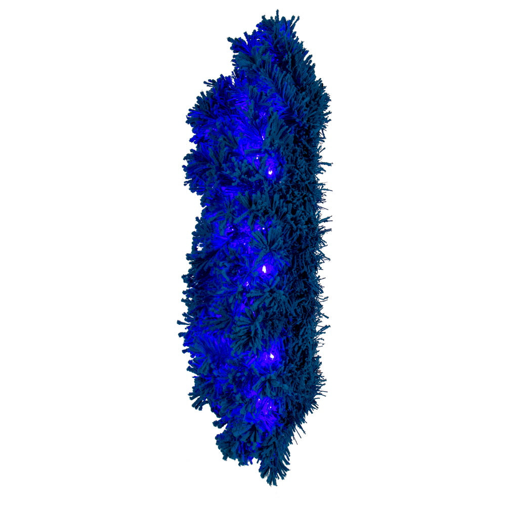 Vickerman 30" Flocked Turquoise Fir Artificial Wreath Dura-Lit® Turquoise LED Mini Lights.