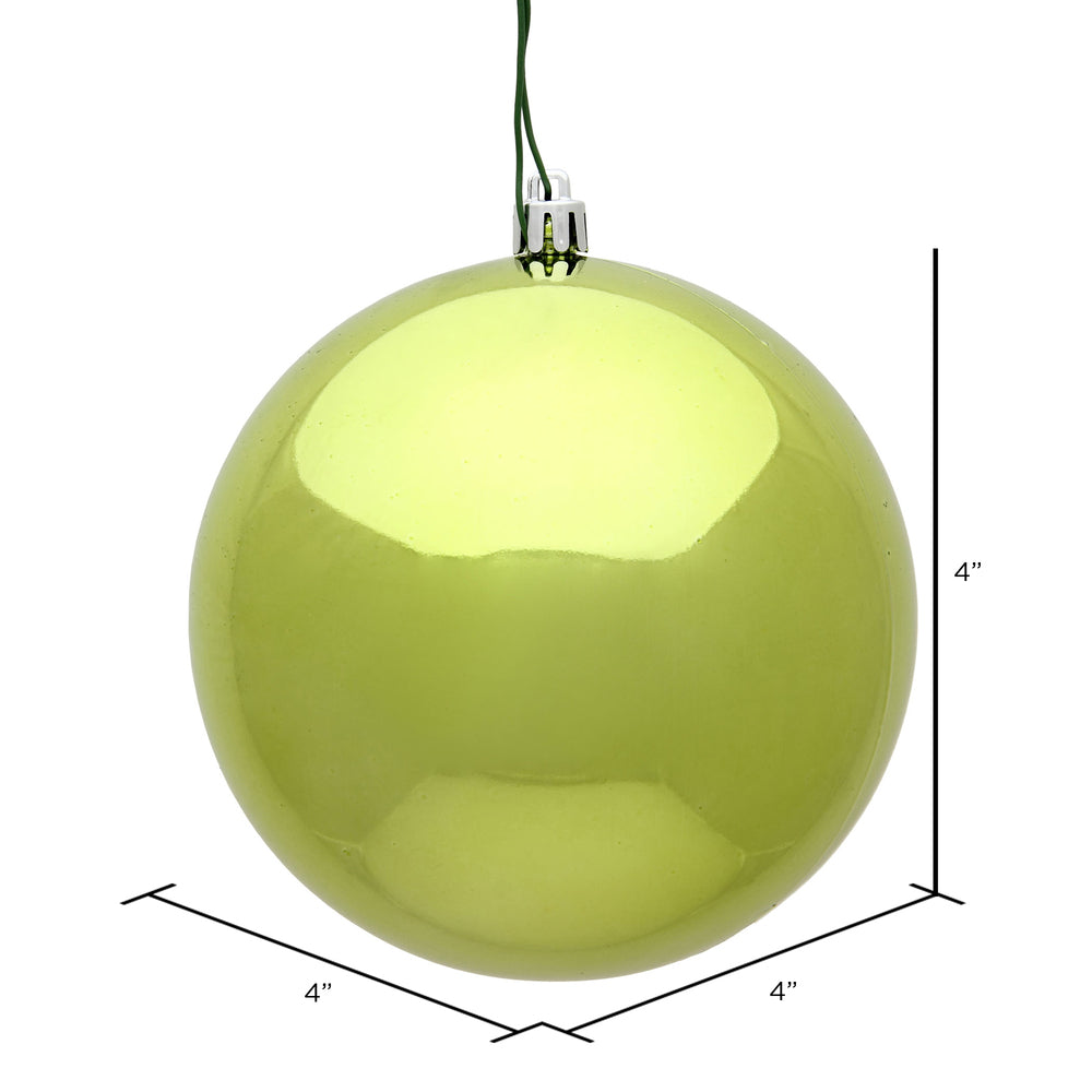 Vickerman 4" Lime Shiny Ball Ornament 6 per Bag
