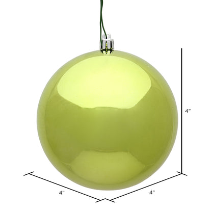 Vickerman 4" Lime Shiny Ball Ornament 6 per Bag