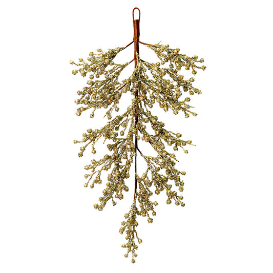 Vickerman 33" Champagne Glitter Artificial Christmas Berry Artificial Christmas Door Swag Unlit