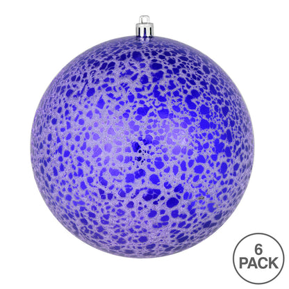 Vickerman 4" Purple Crackle Ball Ornament 6 per Bag