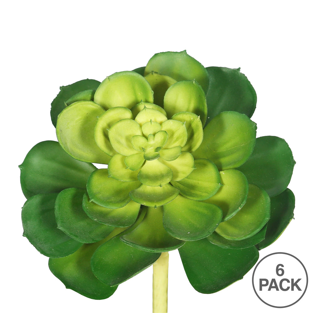 Vickerman 5" Artificial Green Succulent Stem 6/pk