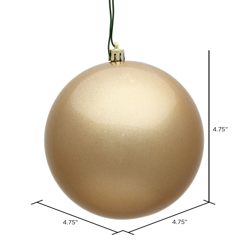 Vickerman 4.75" Café Latte Candy Ball Ornament 4 per Bag