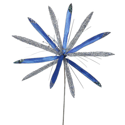 Vickerman 24" Blue Velvet Papyrus Artificial Christmas Pick 3 per Bag