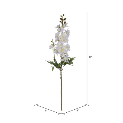 Vickerman 33" Artificial White Larkspur Spray. 3 Stems In A Bag.