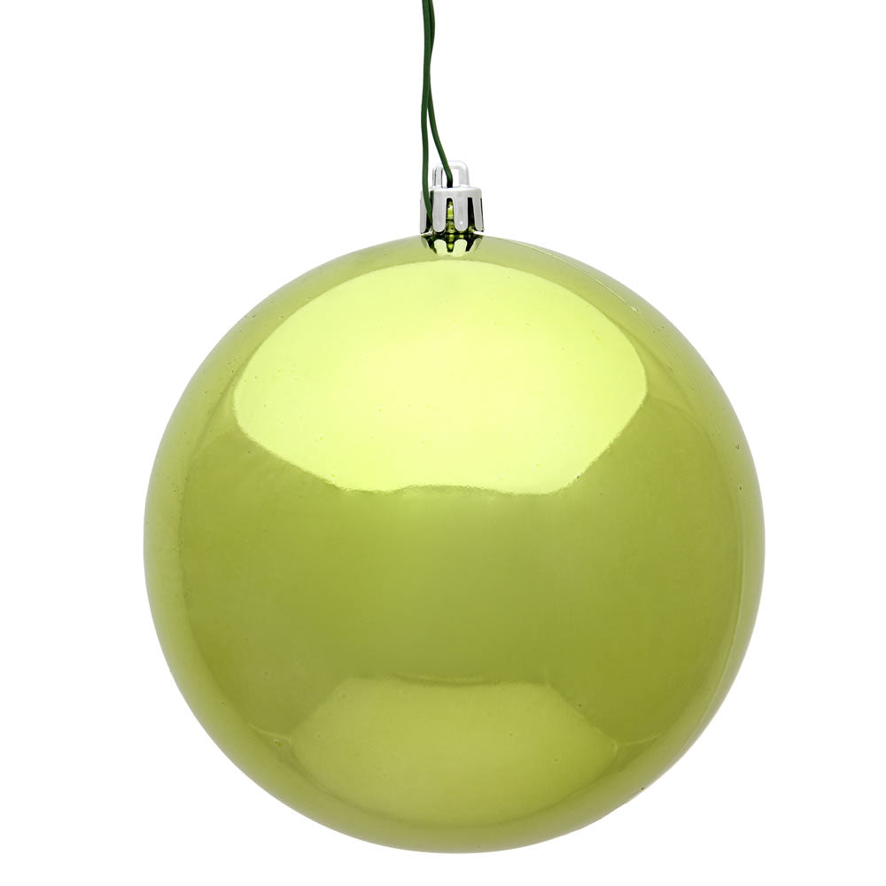 Vickerman 6" Lime Shiny Ball Ornament 4 per Bag