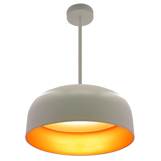Westgate 24In Integrated LED Pan Pendant 6Ft Adj. Rod Down 40W 2800 Lumens C90 5Cct Wh/Gld, Residential Lighting, 40W, 2800 Lumens, 27K/30K/35K/40K/50K, White Finish, TRIAC Dimming