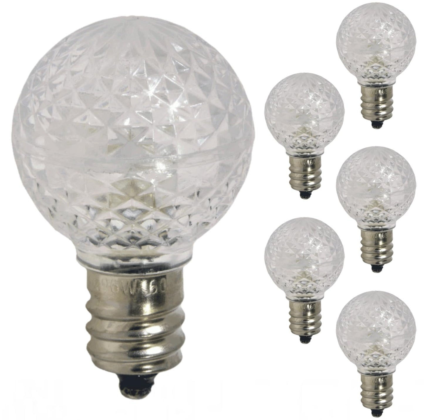 Damar- G9 LED Bulb Crystal Clear Finish Dimmable 0.6W-0.96W E12 Candelabra Base 6500K Daylight 100-130V Pack of 6- Small Home Lighting for Chandelier Wall Sconce Pendant Bathroom Vanity
