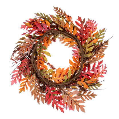 Vickerman 22" Artificial Oak Leaf Acorn Berry Wreath.