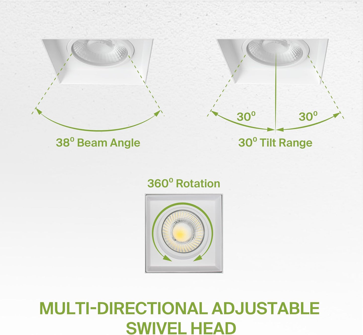 ASD Lighting LED Trimless Combo Downlight 1 head 3.5inch 15W 120V Triac 2700/3000/3500/4000/5000K White ETL