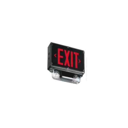 Westgate Nema 4X Rated LED Exit & Emergency Combo, Double, Red, 6V, 12W, Black, LED Exit & Emergency Lighting, 3.6W Per Head