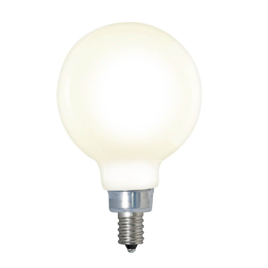 Bulbrite 4 Watt Dimmable Milky Finish G16 Candelabra (E12) LED Bulb - 350 Lumens, 2700K, and 80 CRI