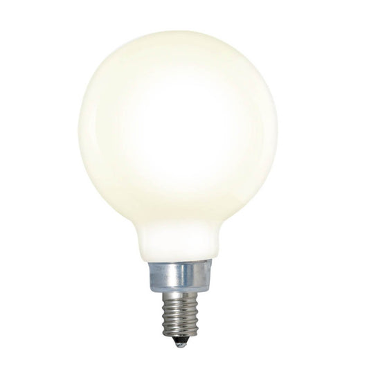 Bulbrite 4 Watt Dimmable Milky Finish G16 Candelabra (E12) LED Bulb - 350 Lumens, 2700K, and 80 CRI