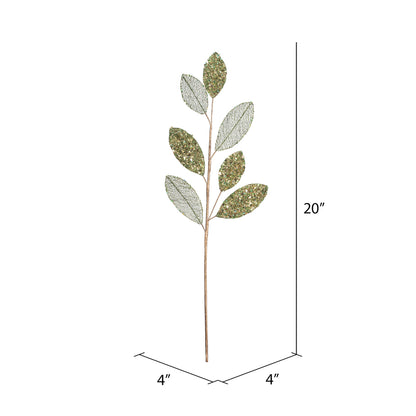 Vickerman 20" Green Mesh Apple Leaf Artificial Christmas Spray. Includes 3 sprays per pack.