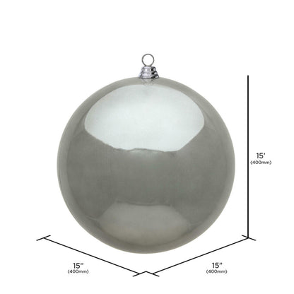 Vickerman 15.75" Pewter Shiny Ball Ornament