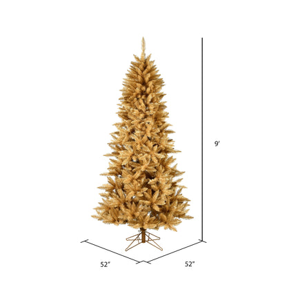 Vickerman 9' x 52" Gold Fir Artificial Christmas Pencil Tree Unlit