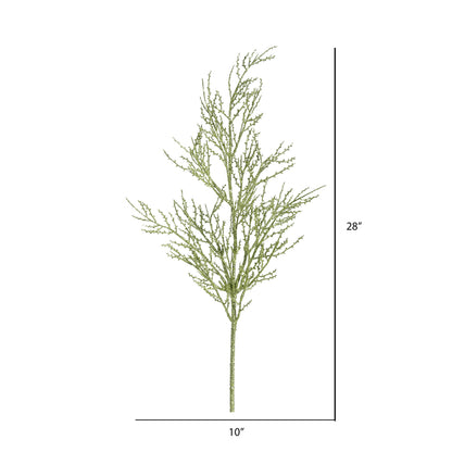Vickerman 28" Lime Onoclea Glitter Wild Huck Artificial Christmas Spray. Includes 6 sprays per pack.