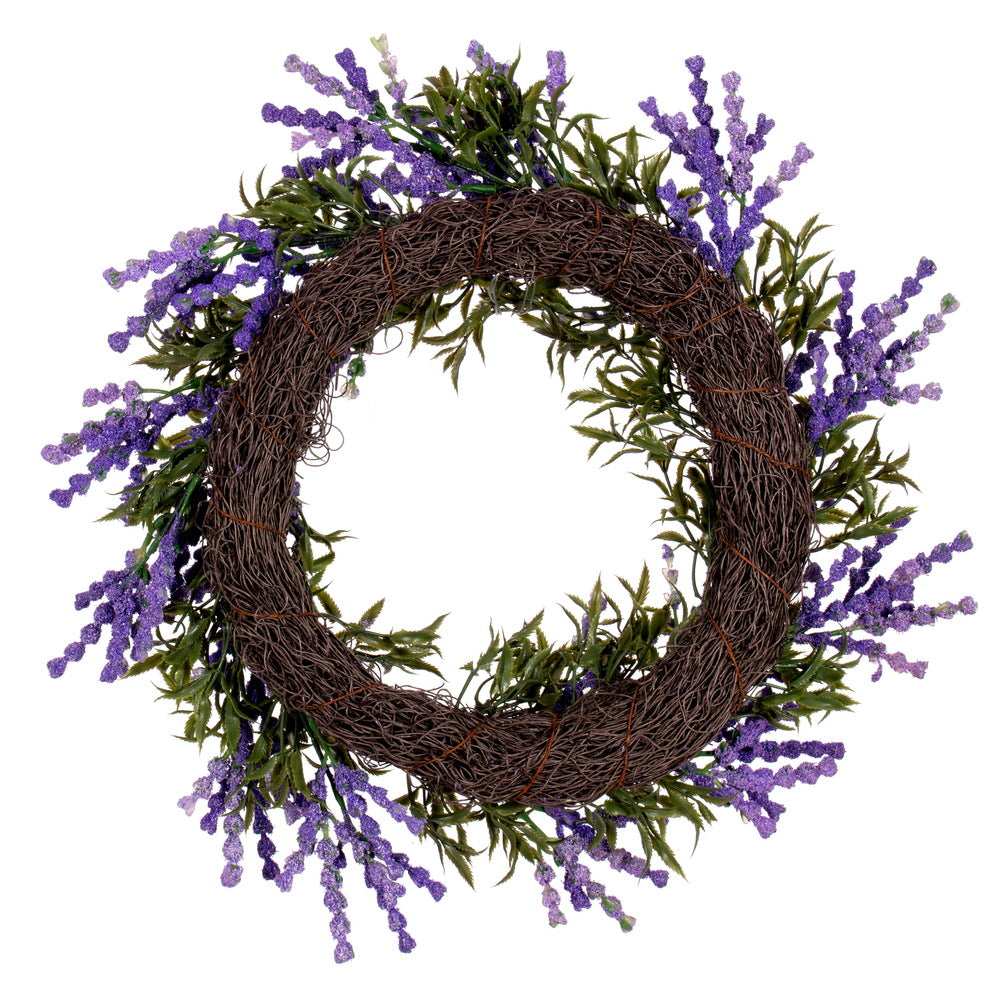 Vickerman 16" Purple Artificial Lavender Wreath.