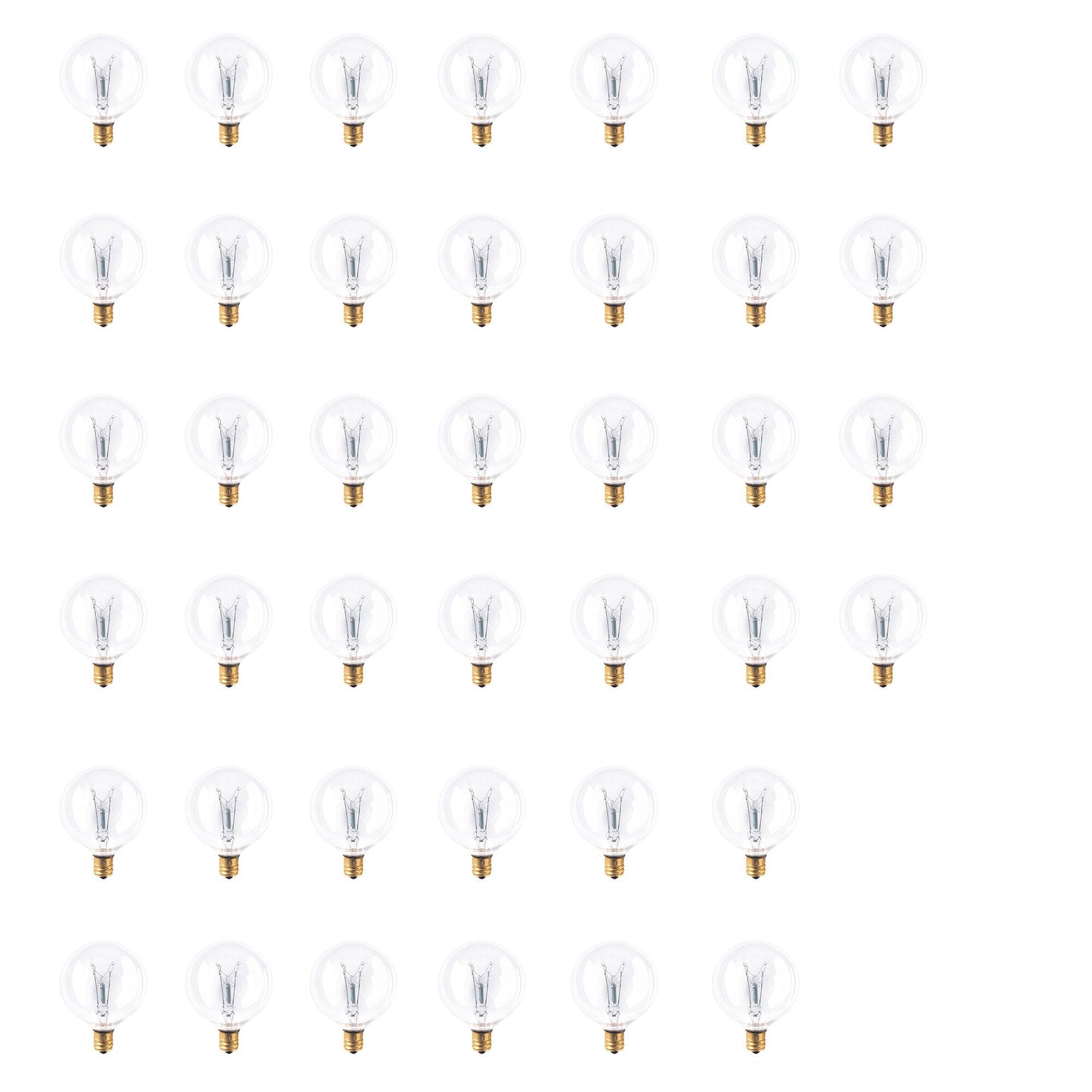 BULBRITE INCANDESCENT G16.5 CANDELABRA SCREW (E12) 15W DIMMABLE LIGHT BULB 2700K/WARM WHITE 40PK (311015)