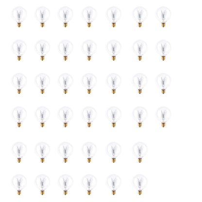 BULBRITE INCANDESCENT G16.5 CANDELABRA SCREW (E12) 15W DIMMABLE LIGHT BULB 2700K/WARM WHITE 40PK (311015)