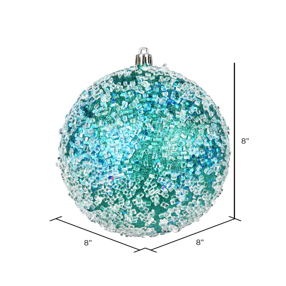 Vickerman 8" Teal Glitter Hail Ball Ornament