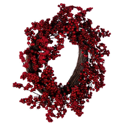 Vickerman 24" Artificial Red Outdoor Weather Resistant Berry Christmas Wreath Unlit