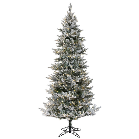 Vickerman 6.5' x 39" Flocked Kiana Artificial Christmas Tree Dura-Lit® LED Warm White Mini Lights