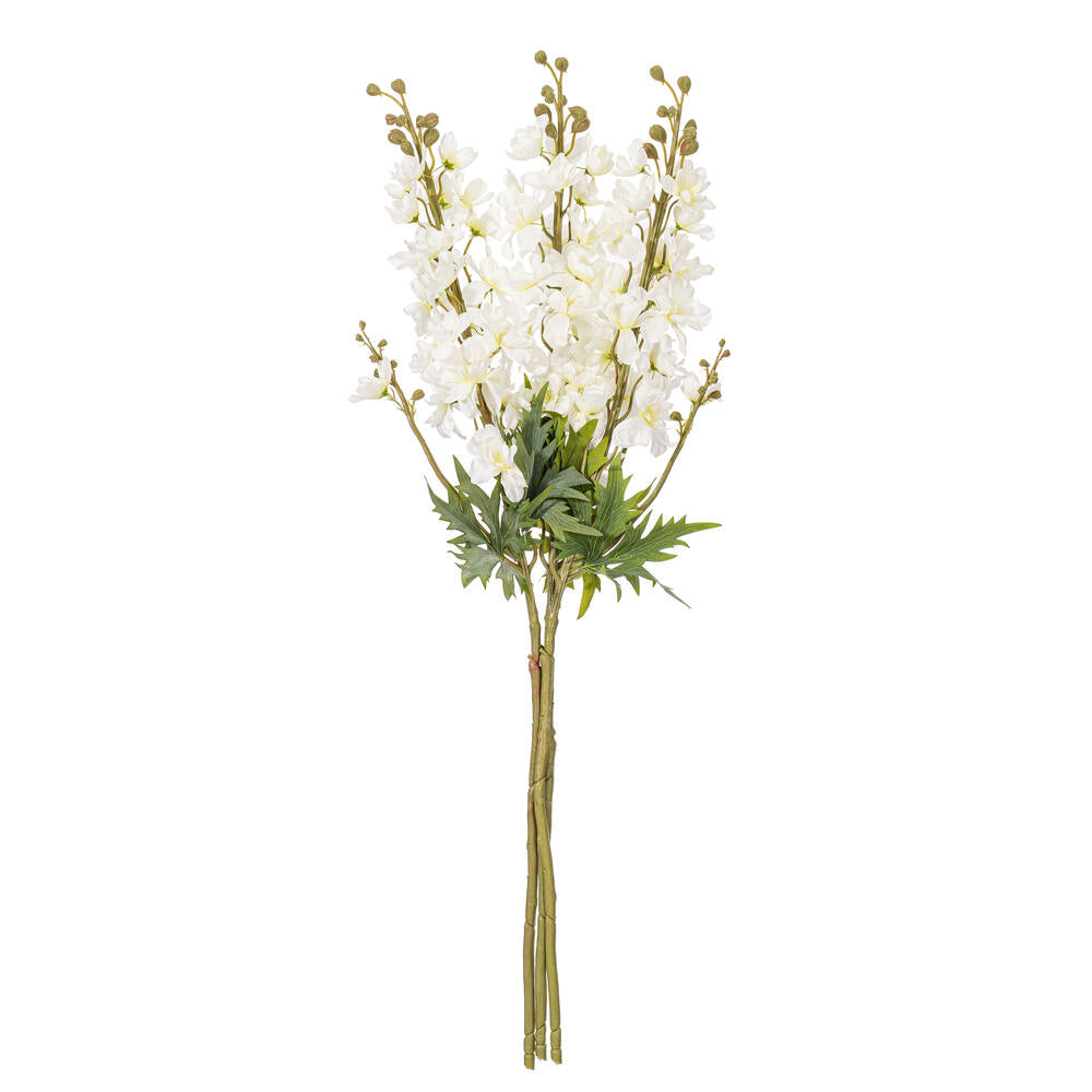 Vickerman 33" Artificial White Larkspur Spray. 3 Stems In A Bag.